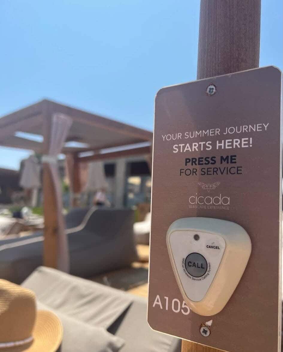 MMCall device at Cicada Beach Bar